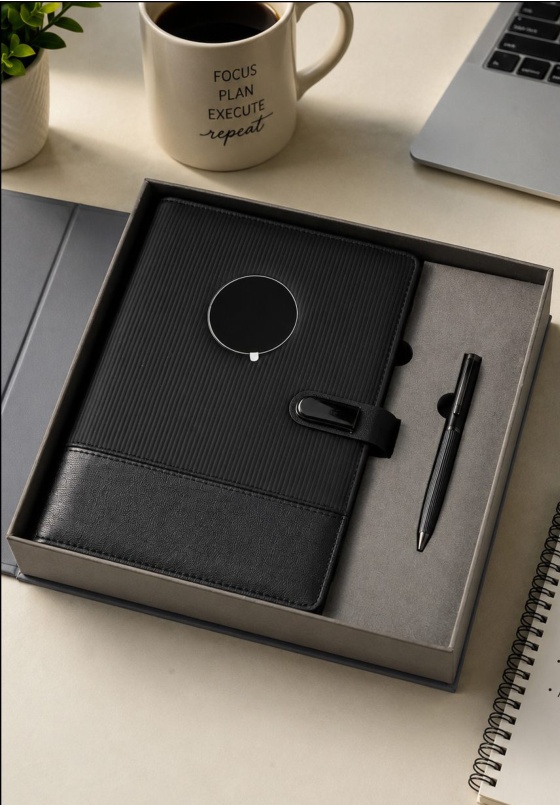 V-25 Stealth Matte Black Power Bank Organizer Diary